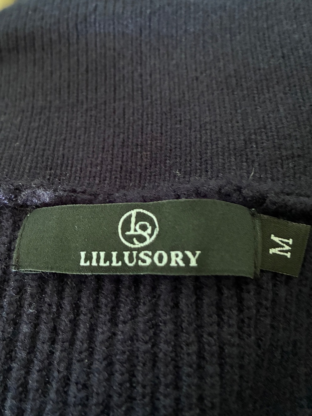 Coastal Grandma Cabincore Minimal Collared V-Neck Knit Sweater in Deep Navy Sz M - Picture 5 of 5